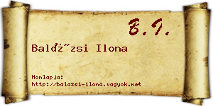 Balázsi Ilona névjegykártya
