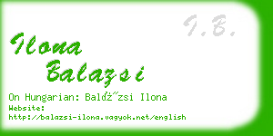 ilona balazsi business card